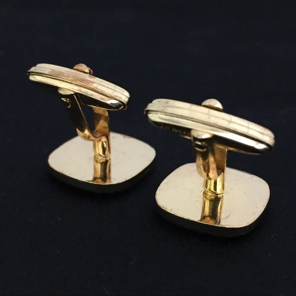 Christian Dior Logo Gold Tone Cufflinks /5Q1785 - Picture 4 of 6